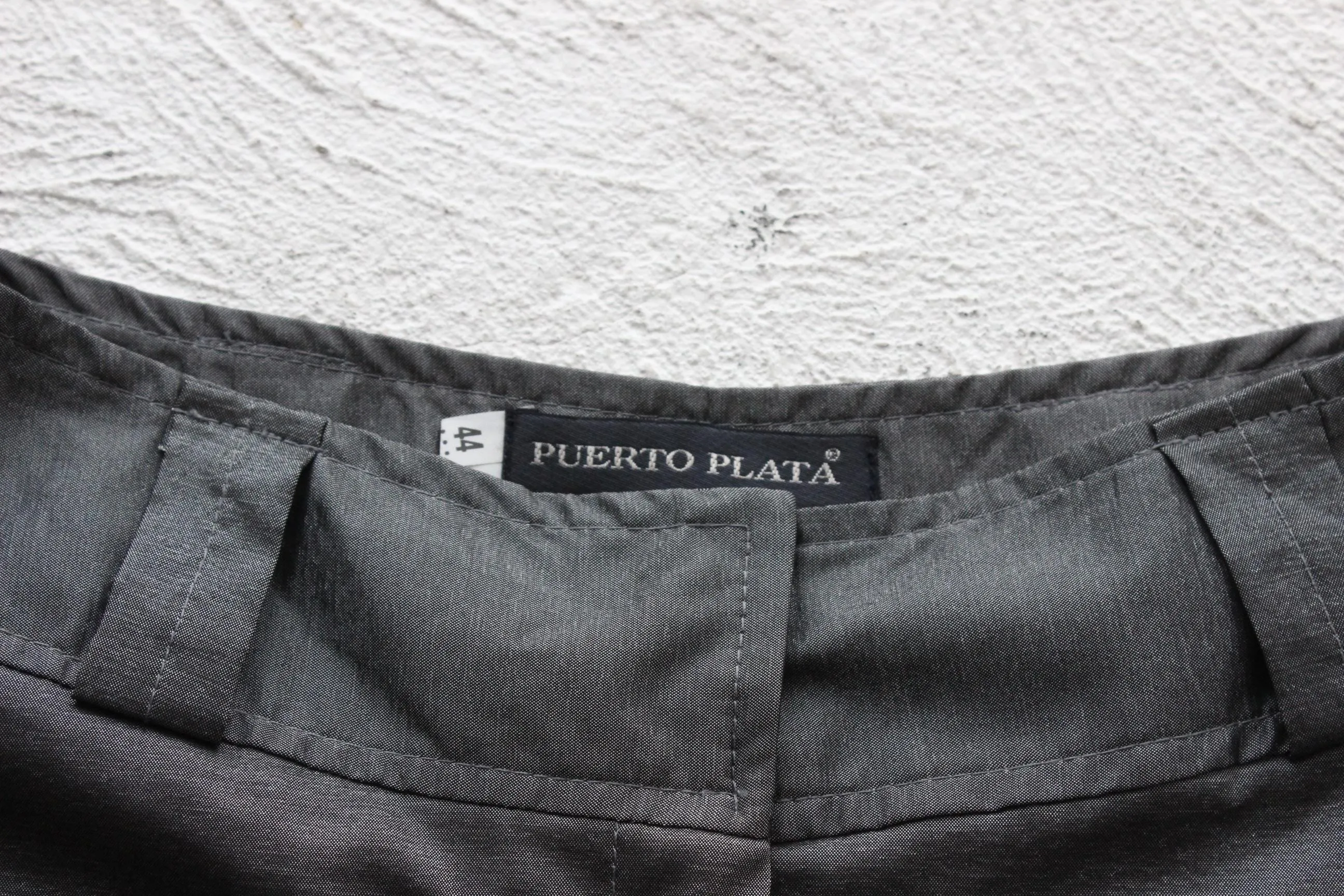 90s Metallic Pewter Futuristic A-Line Mini Skirt
