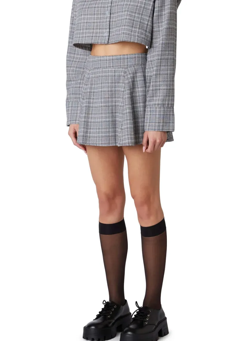 A line Plaid Mini Skort