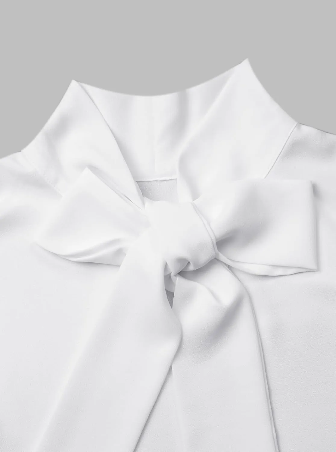 Avanova Women Tie Neck Bishop Long Sleeve Shirts Casual Work Blouses Tops