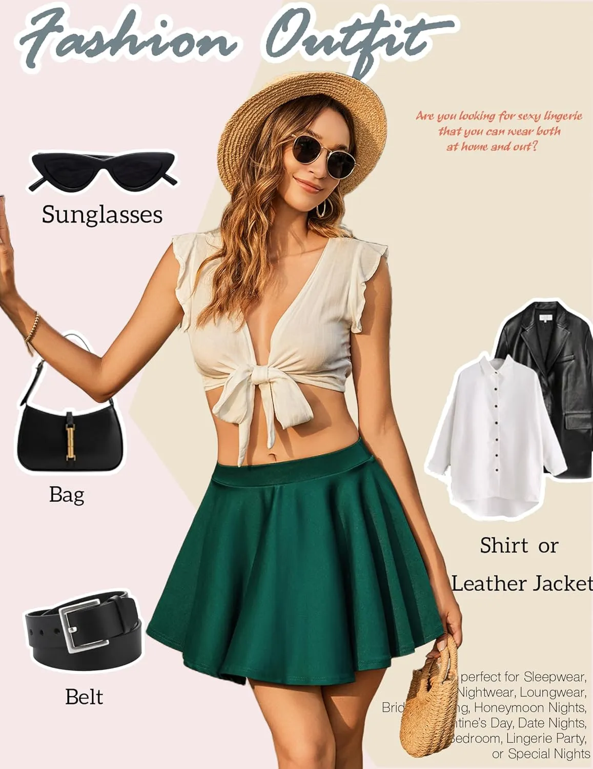 Avidlove Pleated Mini Skirt Plaid Skirts High Waist A Line Skater Skirt for Lingerie Schoolgirl