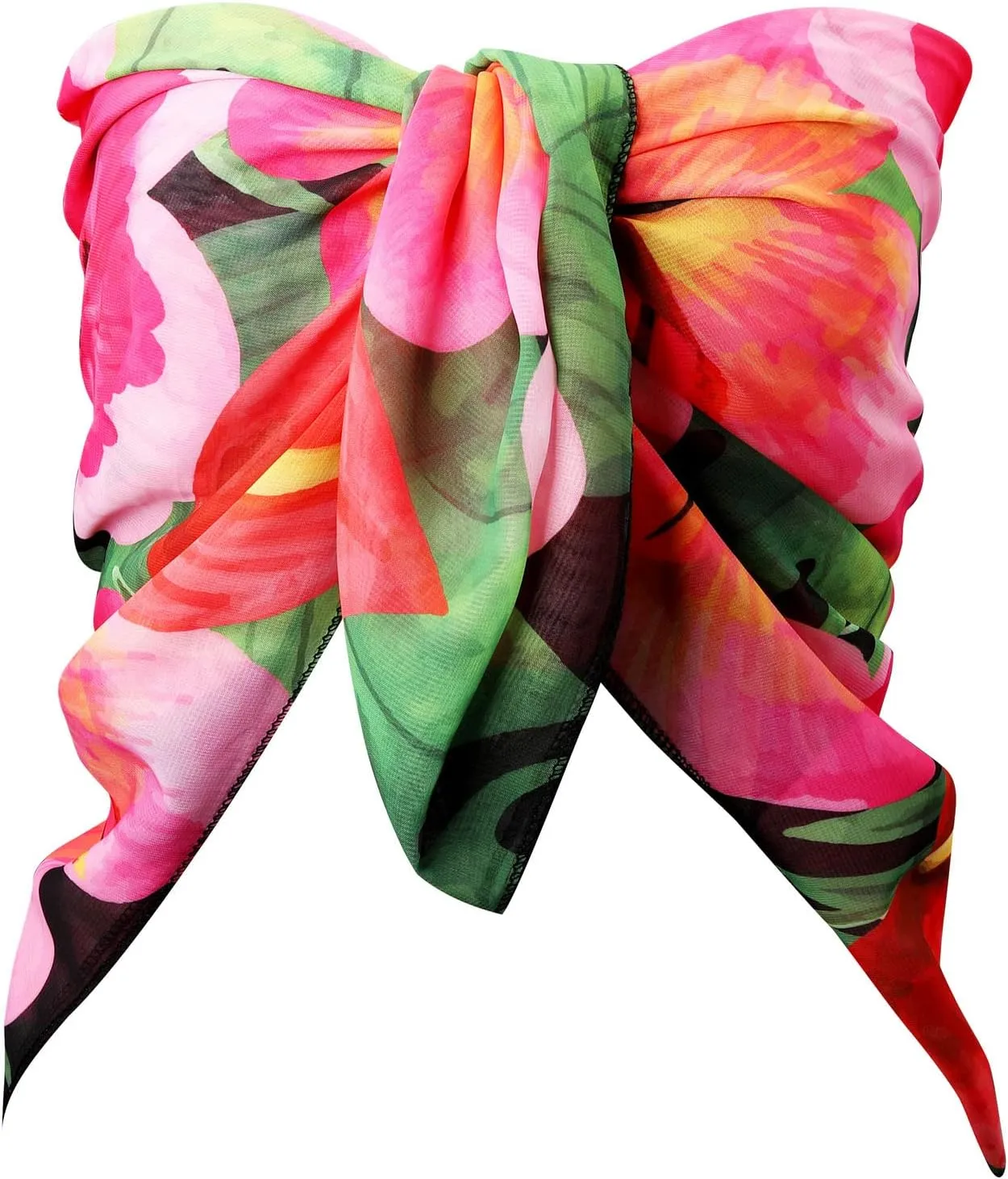 Ayliss Womens Swimwear Chiffon Cover up Solid Color Printed Beach Sarong Swimsuit Wrap Skirt Bathing Bikini Resort Wear