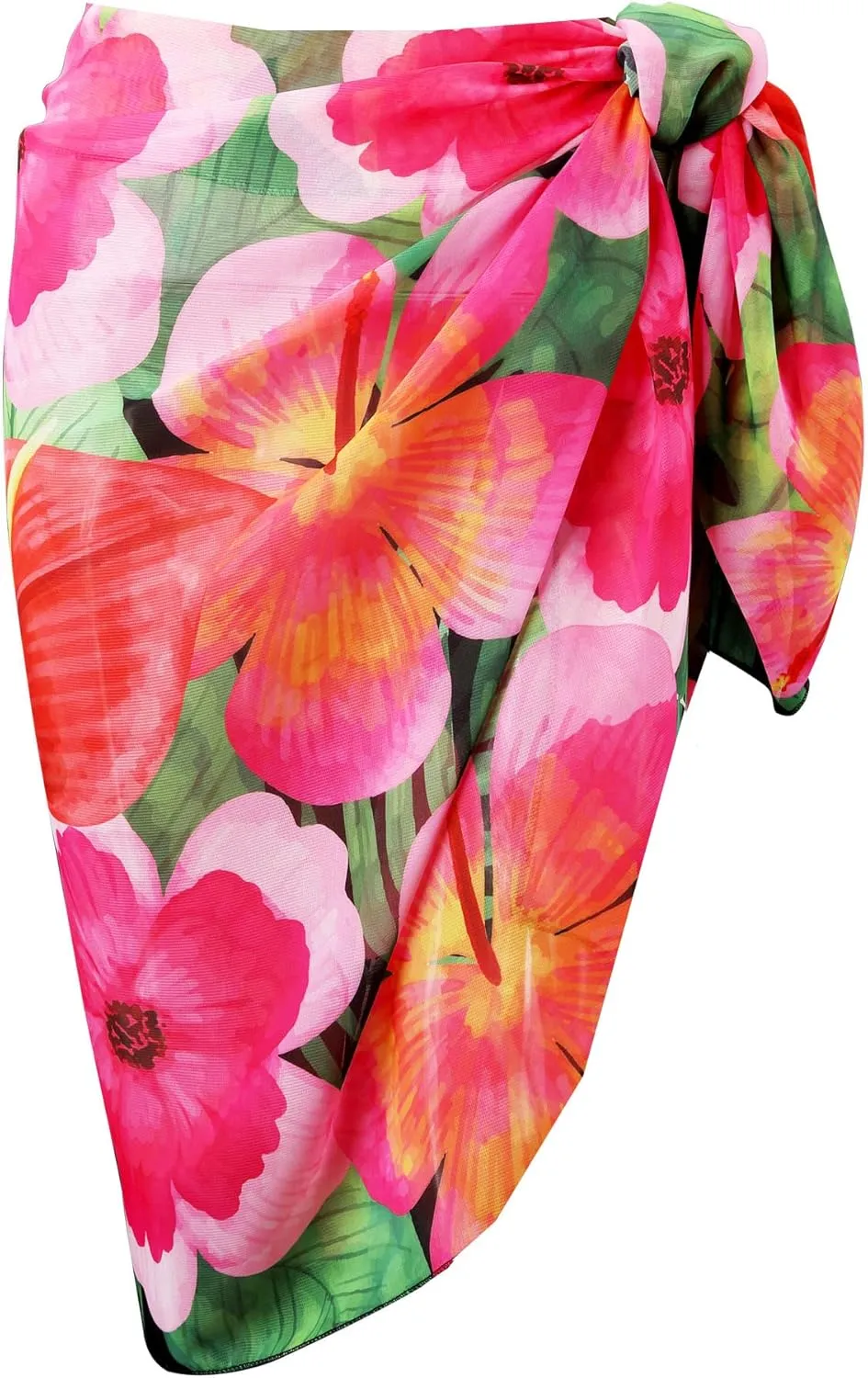 Ayliss Womens Swimwear Chiffon Cover up Solid Color Printed Beach Sarong Swimsuit Wrap Skirt Bathing Bikini Resort Wear