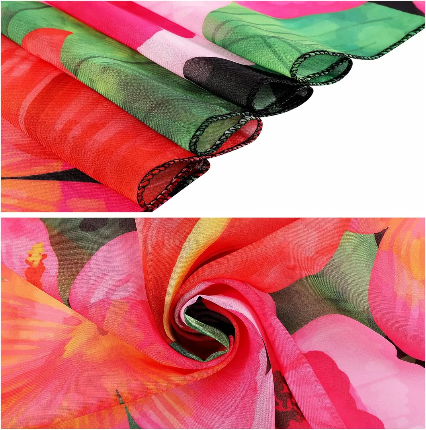 Ayliss Womens Swimwear Chiffon Cover up Solid Color Printed Beach Sarong Swimsuit Wrap Skirt Bathing Bikini Resort Wear