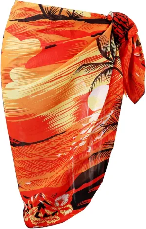 Ayliss Womens Swimwear Chiffon Cover up Solid Color Printed Beach Sarong Swimsuit Wrap Skirt Bathing Bikini Resort Wear