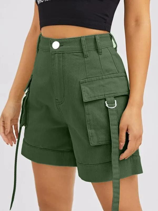 Cargo Summer Khaki High Waist Summer Shorts