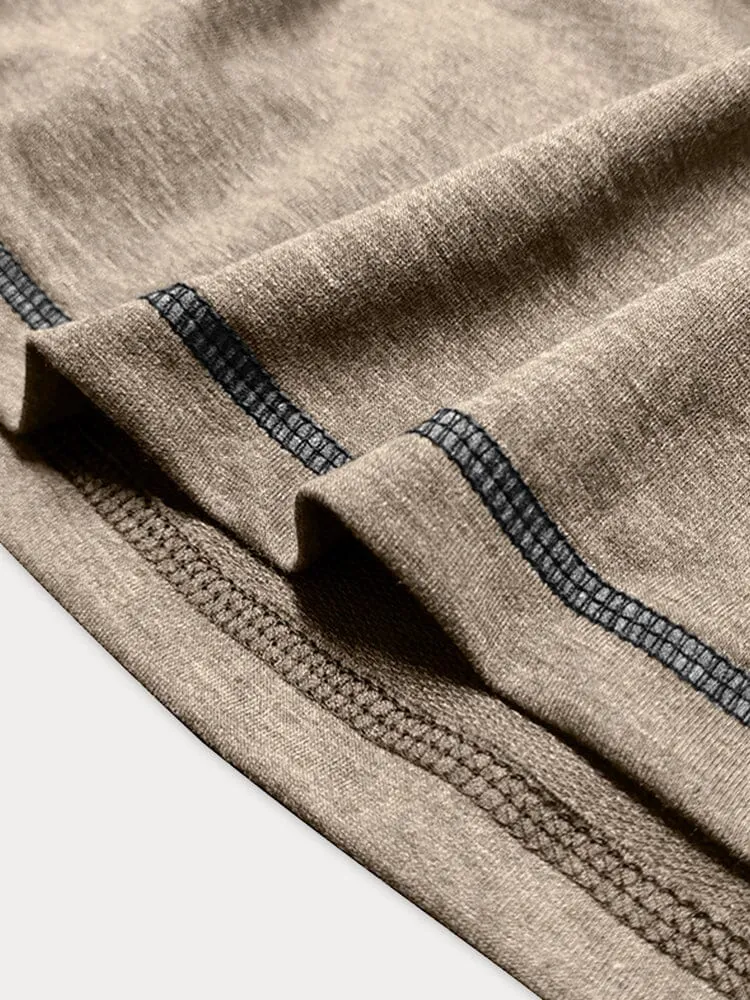Casual Textured Color Block Polo Shirt