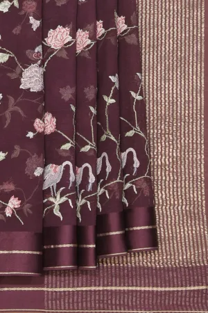 Chiffon Violet Saree