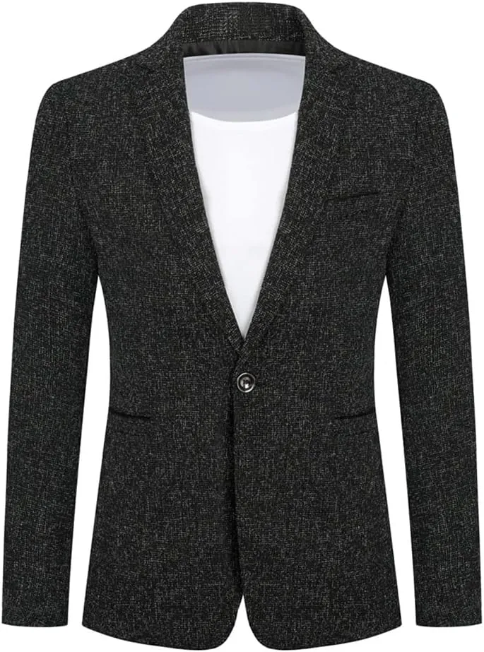 Cloudstyle Men's Suit Jacket One Button Slim Fit Sport Coat Business Daily Blazer