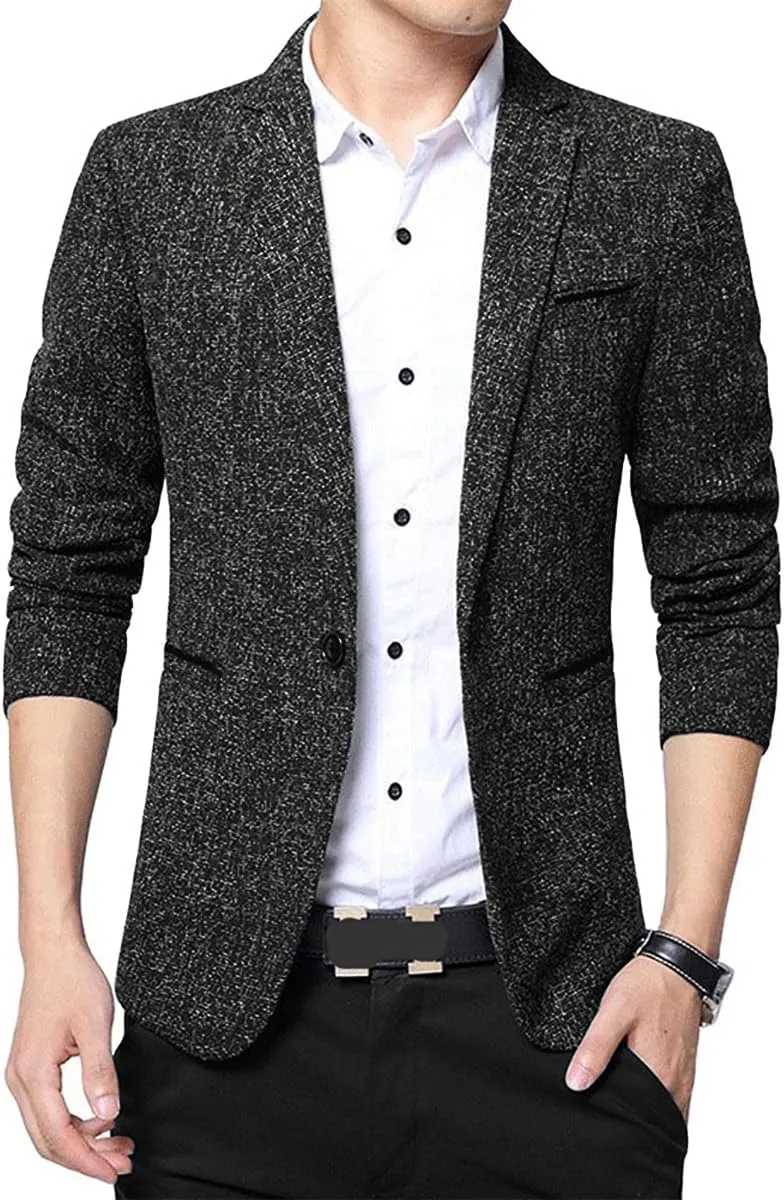 Cloudstyle Men's Suit Jacket One Button Slim Fit Sport Coat Business Daily Blazer