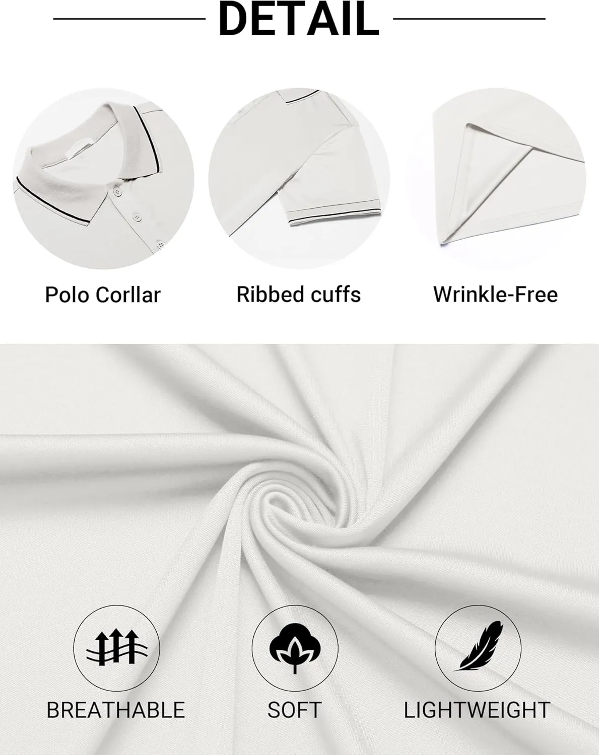 COOFANDY Mens Polo Shirts Short Sleeve Golf Polo Button Pullover Casual Contrast Color Basic T Shirt Ribbed Collar