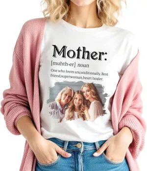 Custom T Shirts for Mom Mama Grandma Personalized Shirt with Photo Customized Name Tee Unique Gifts for Mothers Day