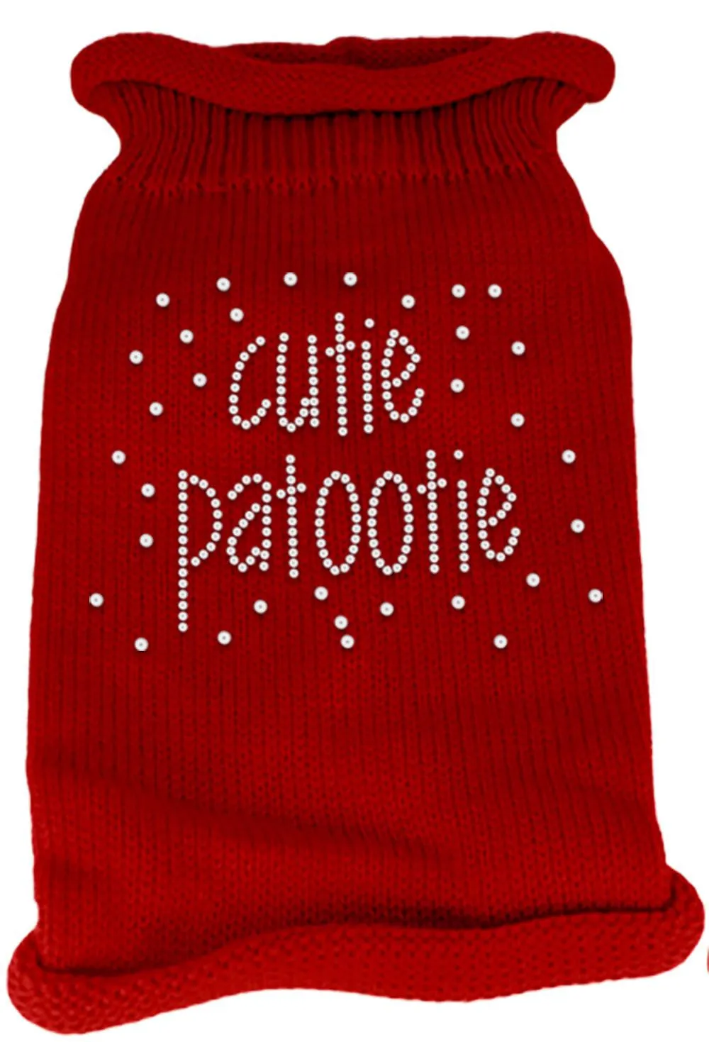 Cutie Patootie Rhinestone Knit Pet Sweater XS Red