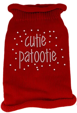 Cutie Patootie Rhinestone Knit Pet Sweater XS Red