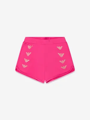 EA7 Emporio Armani Girls Eagle Logo Shorts in Pink