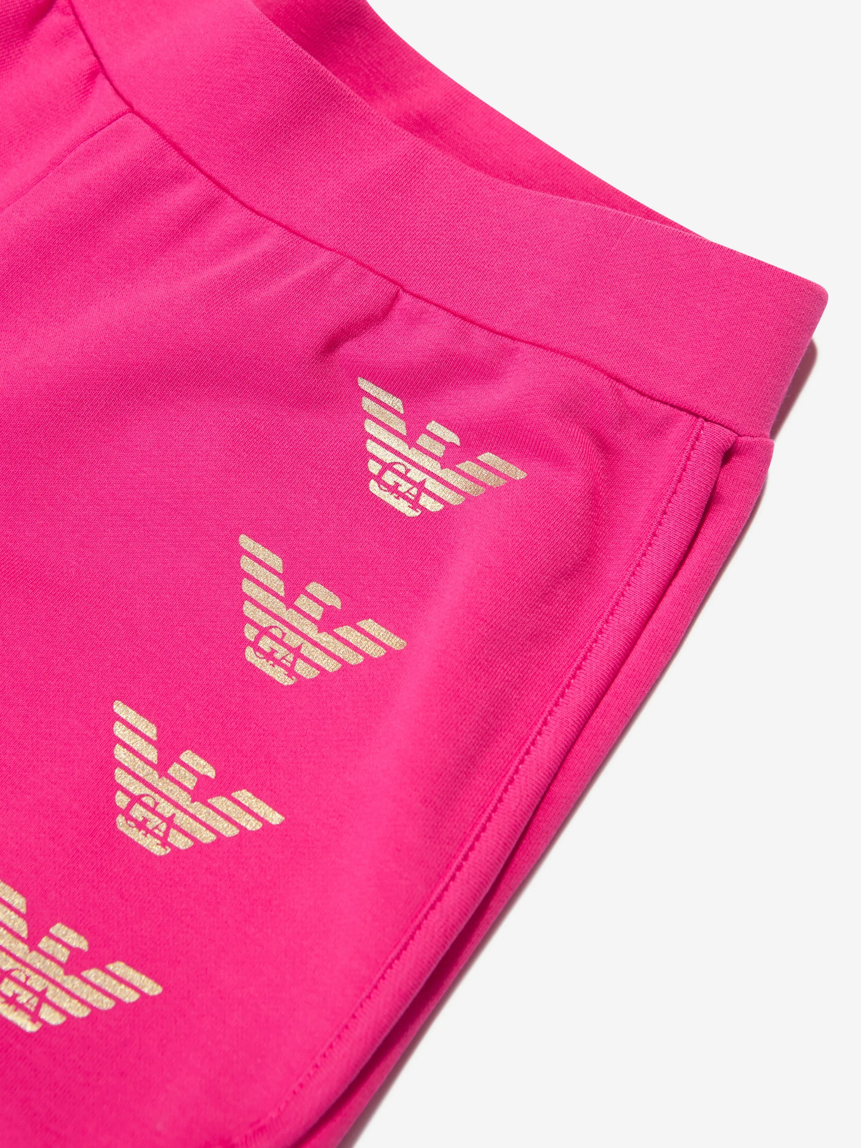 EA7 Emporio Armani Girls Eagle Logo Shorts in Pink