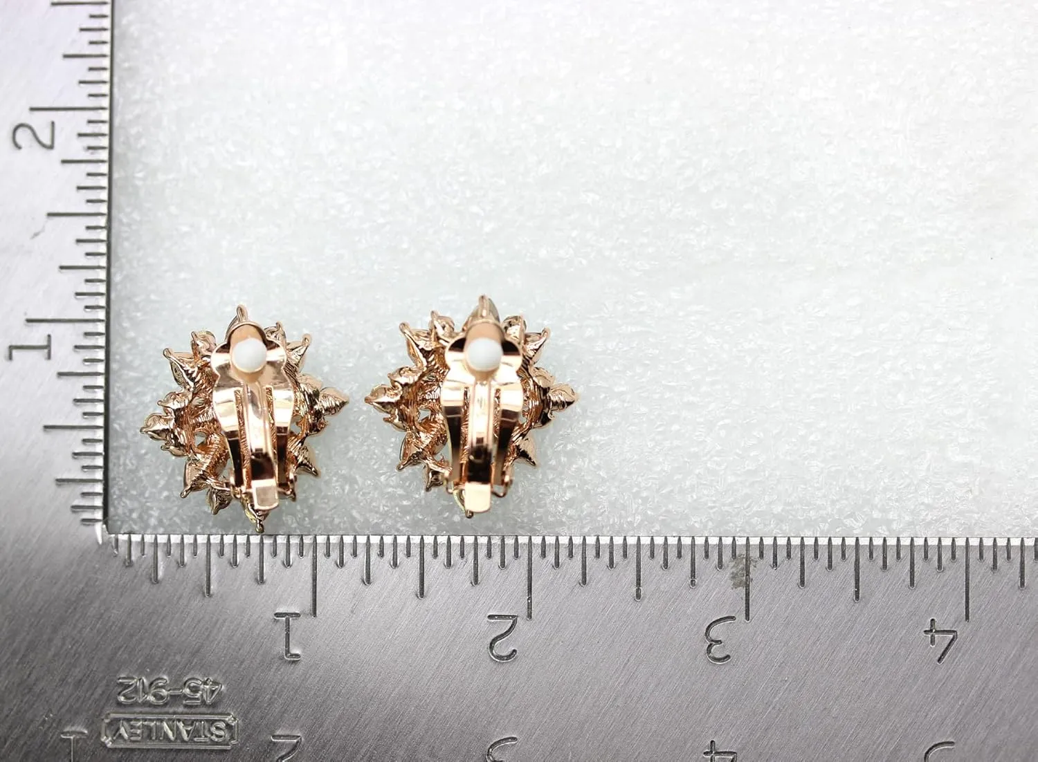Faship Statement Crystal Rhinestone Floral Clip On Earrings