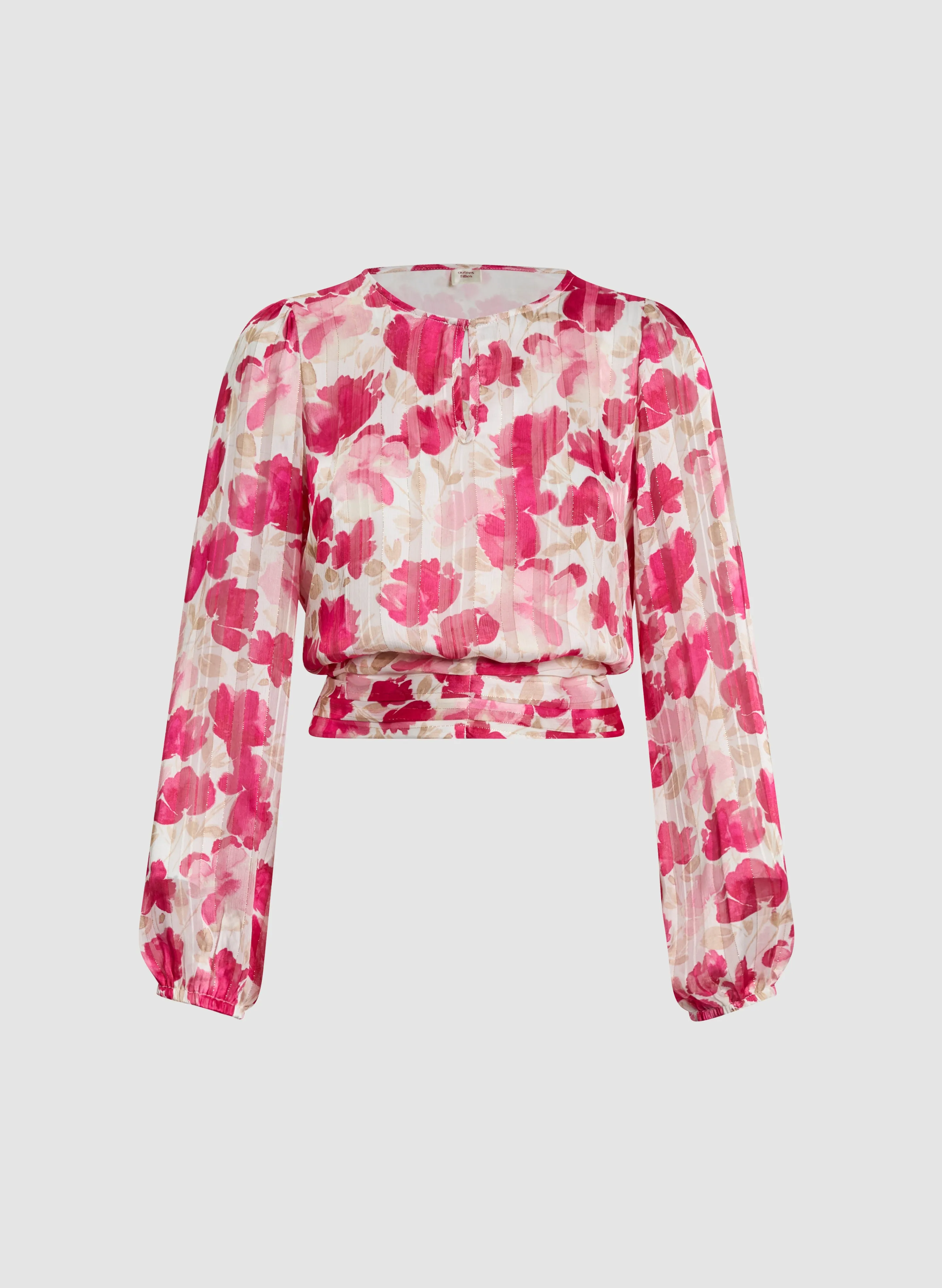 Floral Smocked Hem Blouse