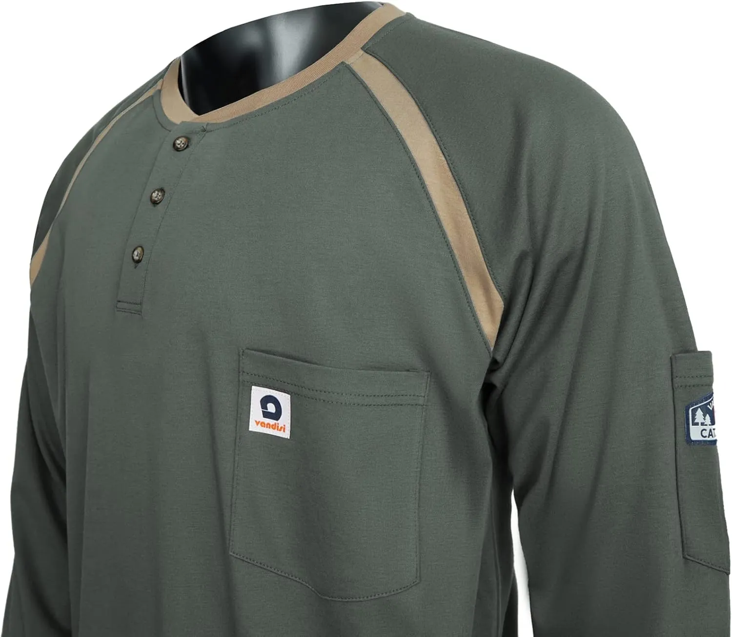 FR Shirts for Men NFPA2112 Flame Resistant Shirts 5.5oz Light Weight Long Sleeve Fire Retardant Shirts