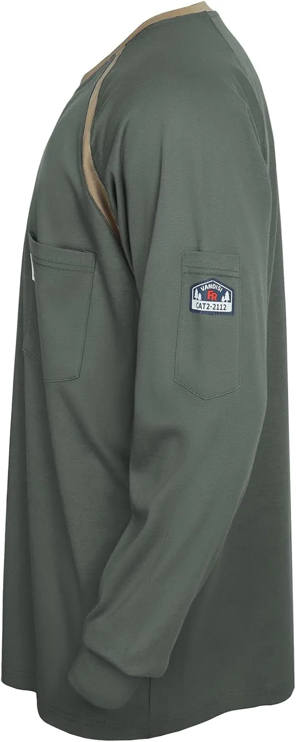 FR Shirts for Men NFPA2112 Flame Resistant Shirts 5.5oz Light Weight Long Sleeve Fire Retardant Shirts