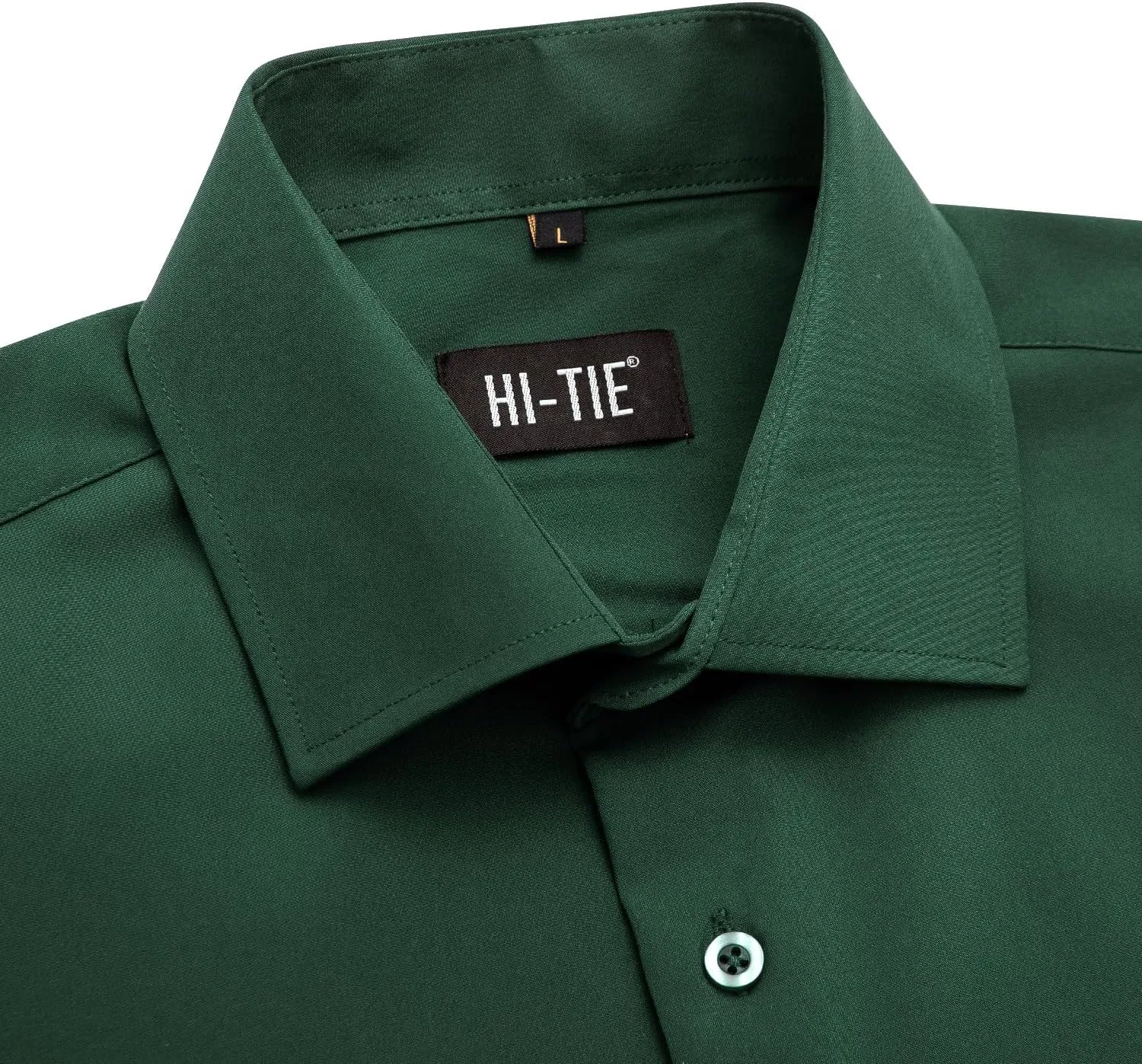 Hi-Tie Men's 4 Way Stretch Dress Shirts Long Sleeve Button Down Wrinkle Free Casual Formal Dress Shirt for Men