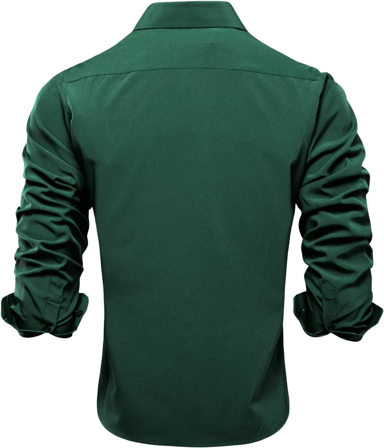 Hi-Tie Men's 4 Way Stretch Dress Shirts Long Sleeve Button Down Wrinkle Free Casual Formal Dress Shirt for Men
