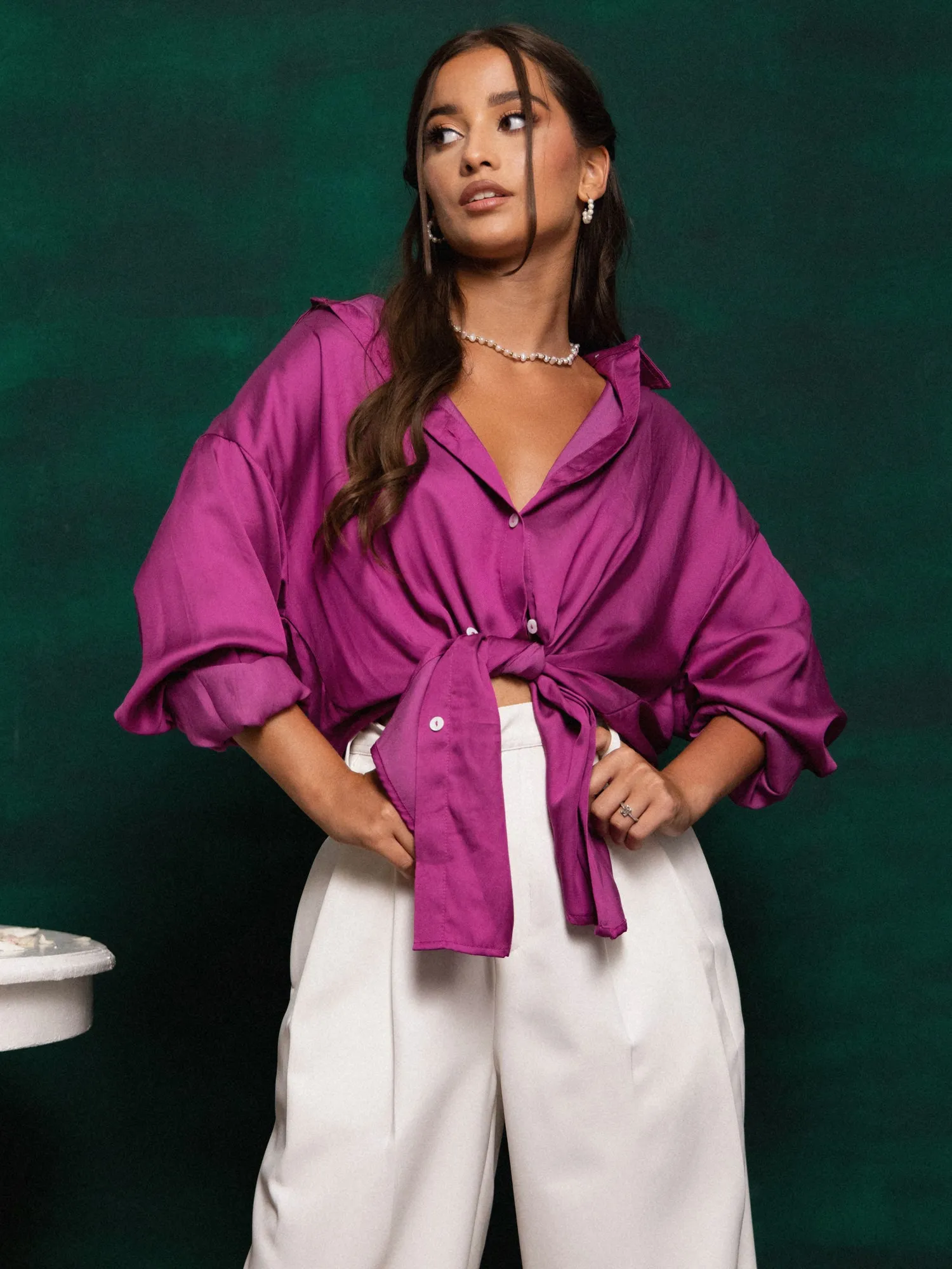 High Waist Front Pleated Pant