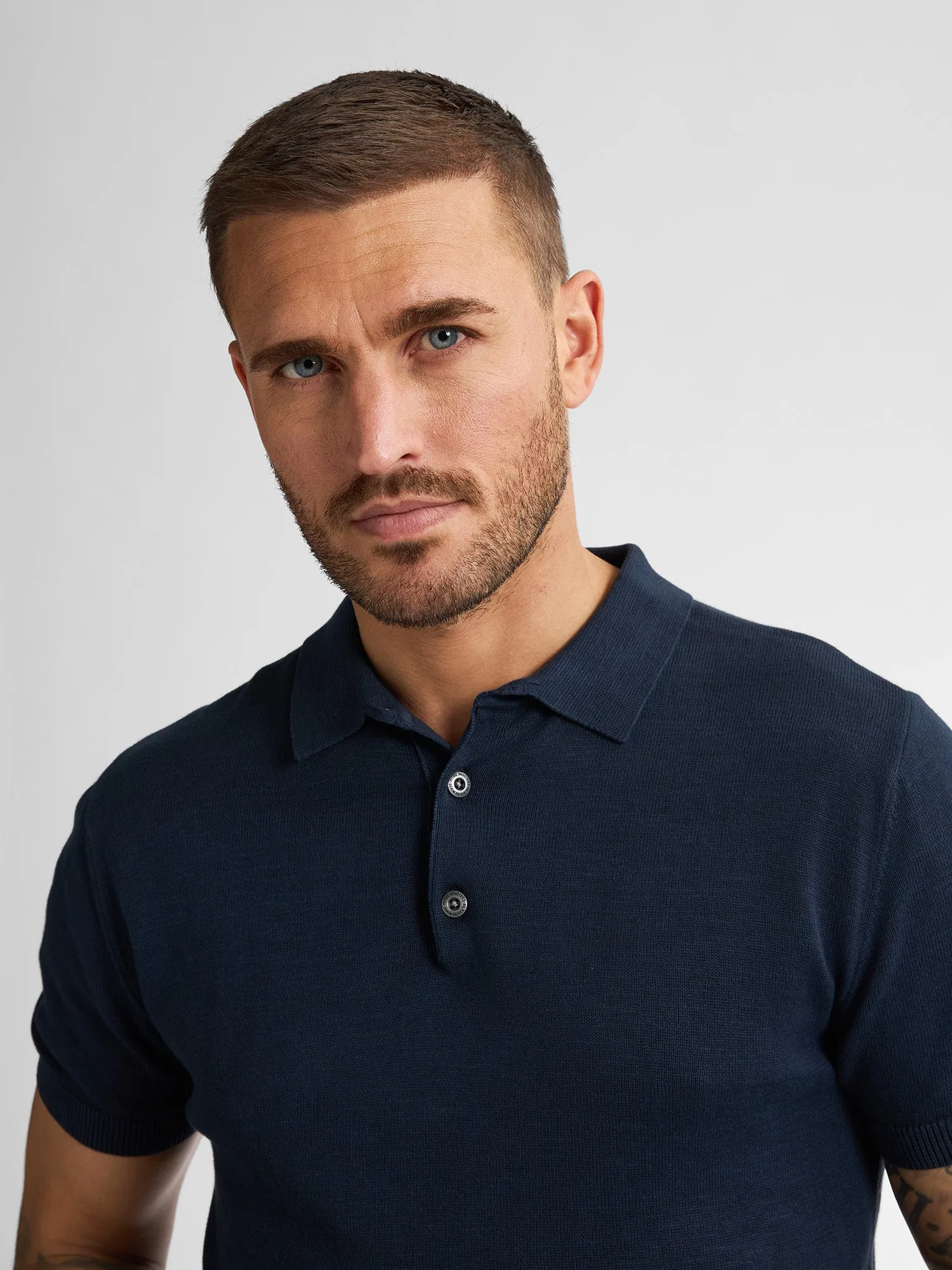 Knitted Polo Ocean