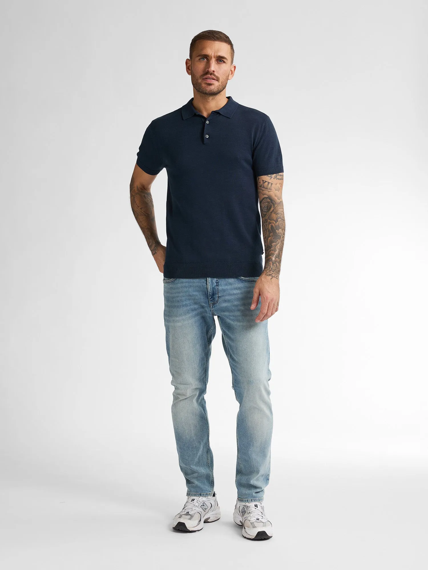 Knitted Polo Ocean