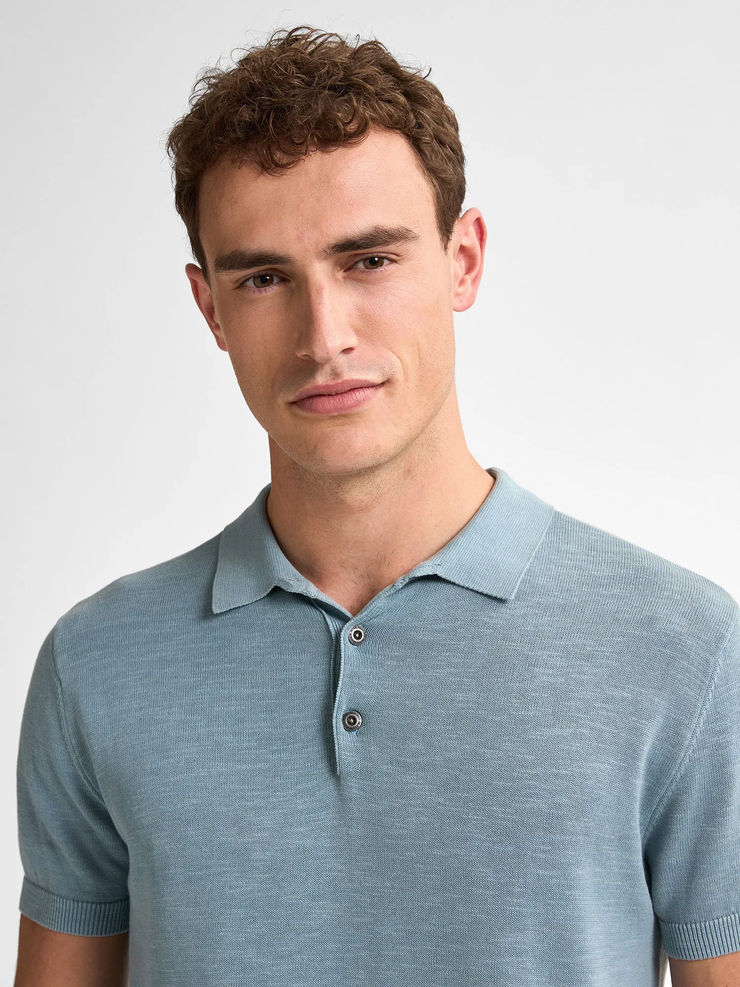 Knitted Polo Ocean