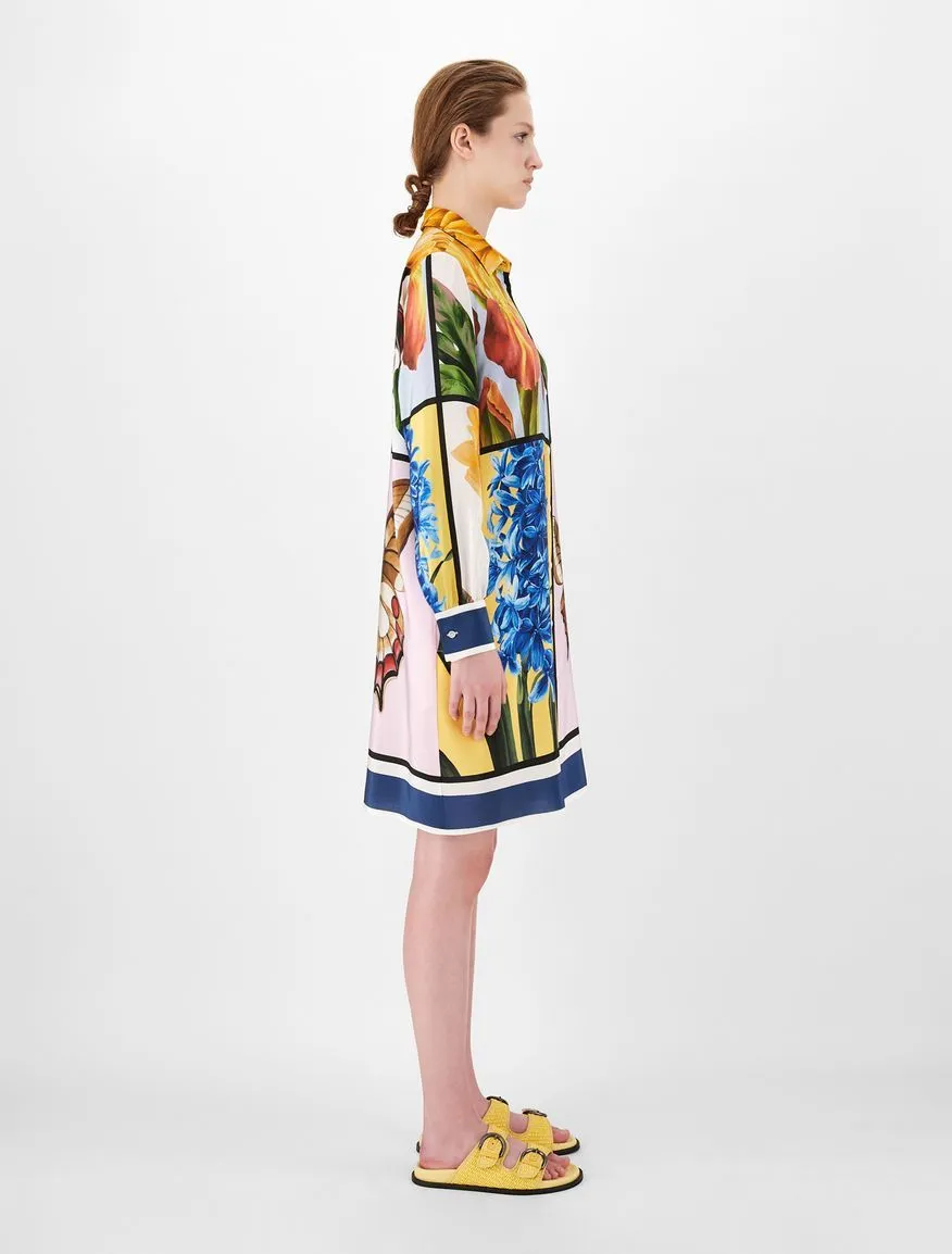 Laccio Silk Printed Shirt Dress