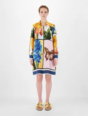 Laccio Silk Printed Shirt Dress
