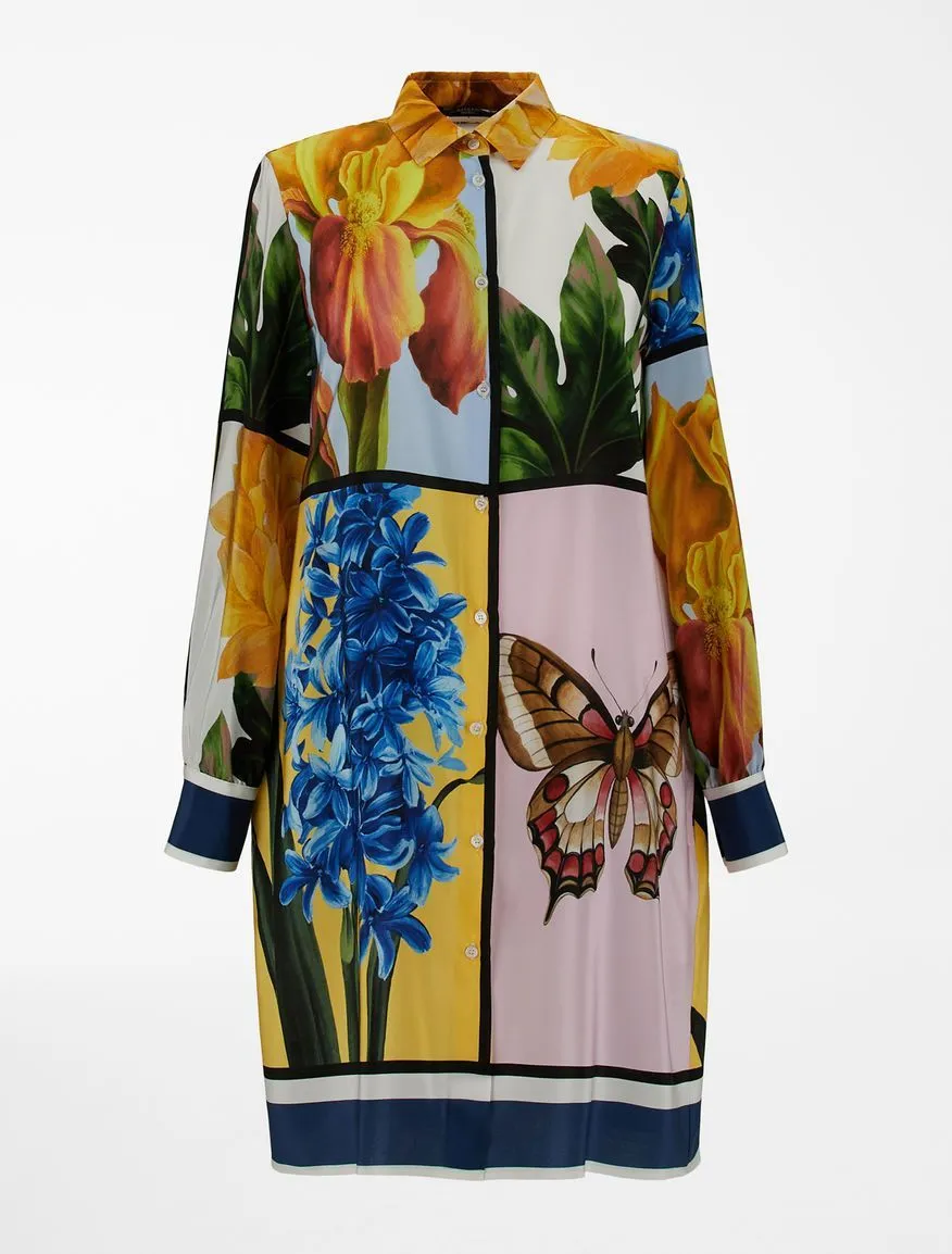 Laccio Silk Printed Shirt Dress