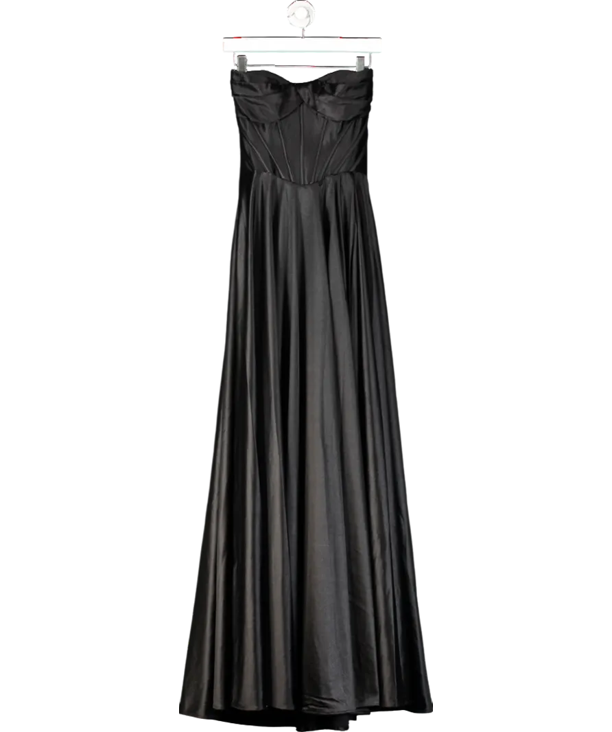 Ladivine Black A Line Satin Gown UK XS