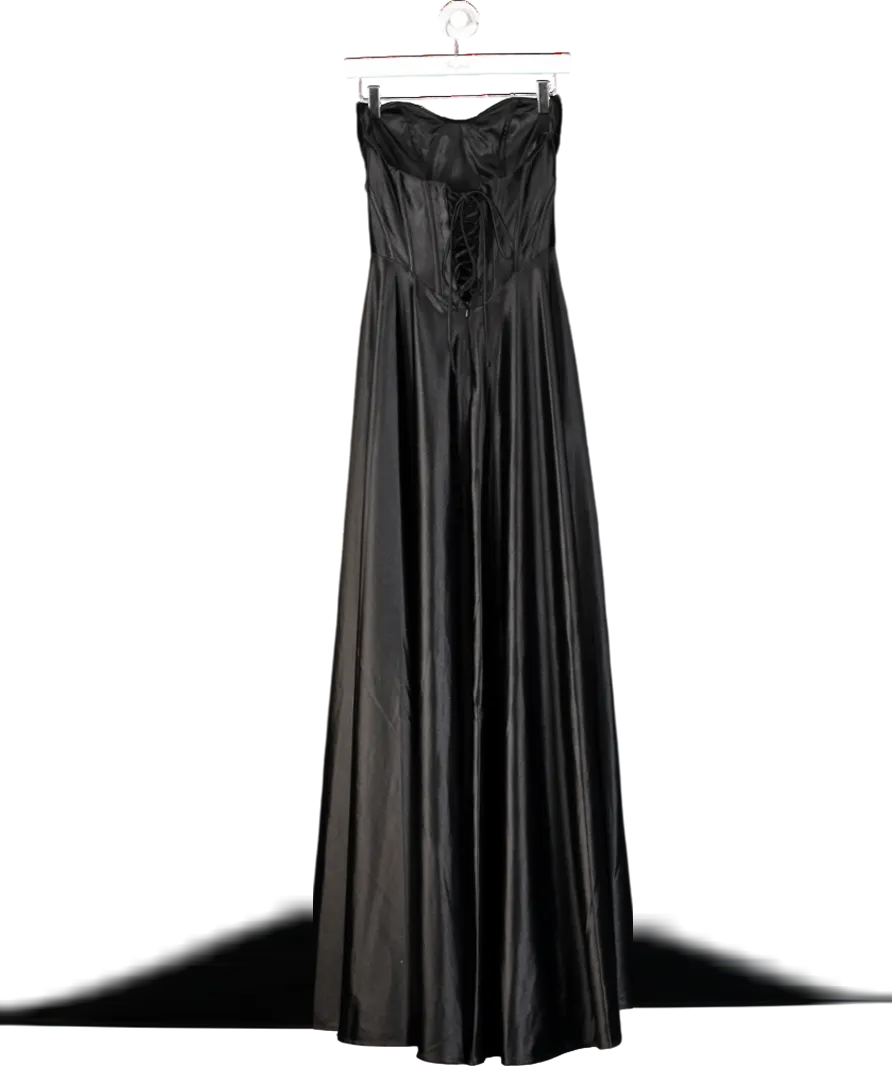 Ladivine Black A Line Satin Gown UK XS