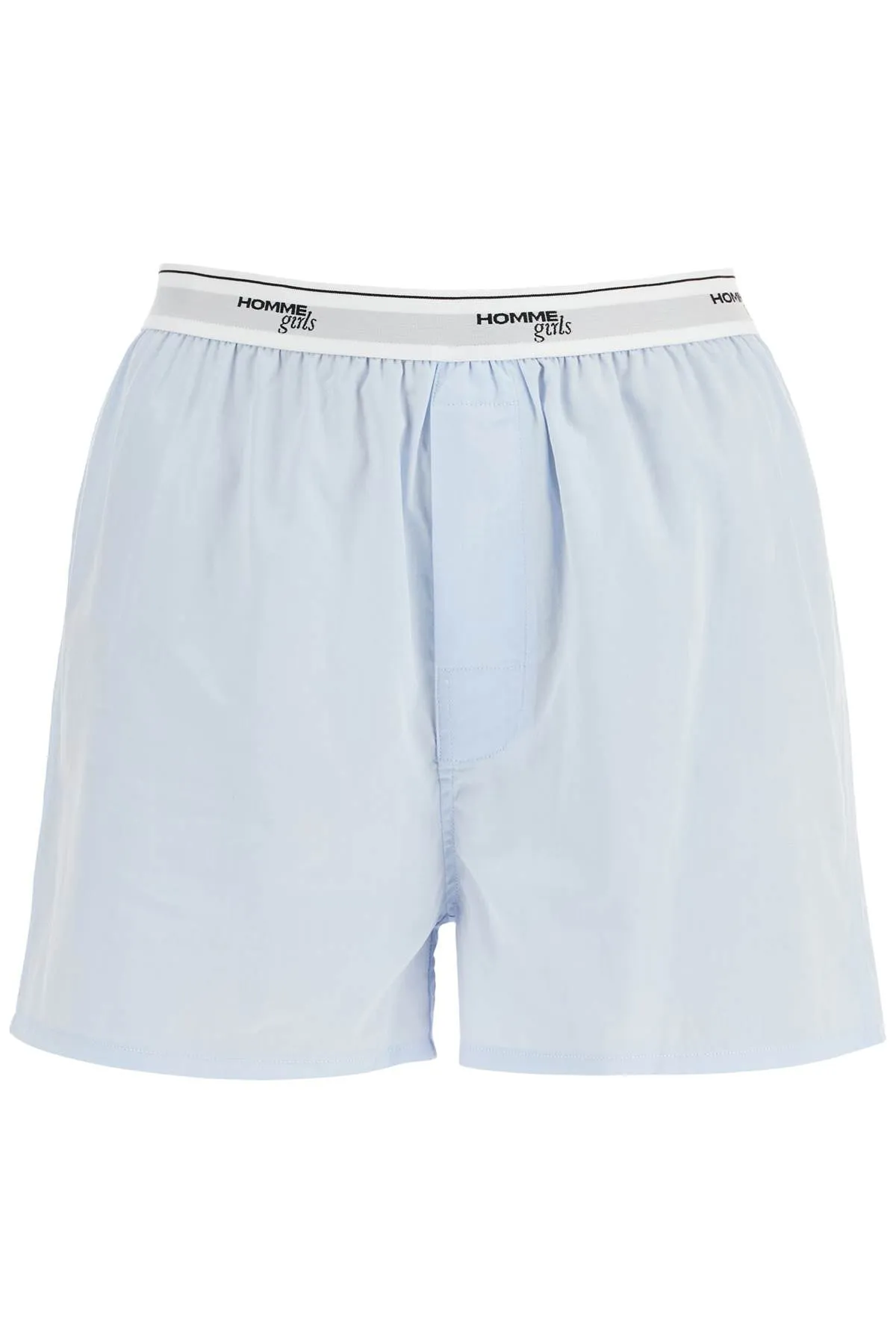 light blue high-waisted cotton boxer shorts HGUN002 BLUE