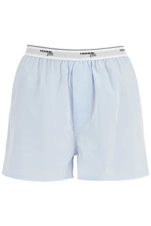 light blue high-waisted cotton boxer shorts HGUN002 BLUE