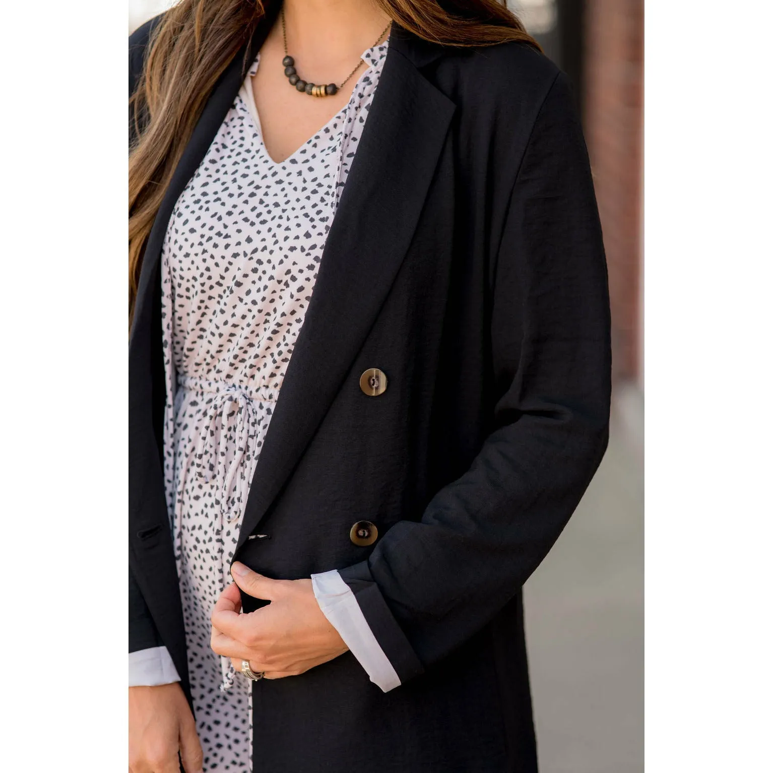 Lined Two Button Blazer