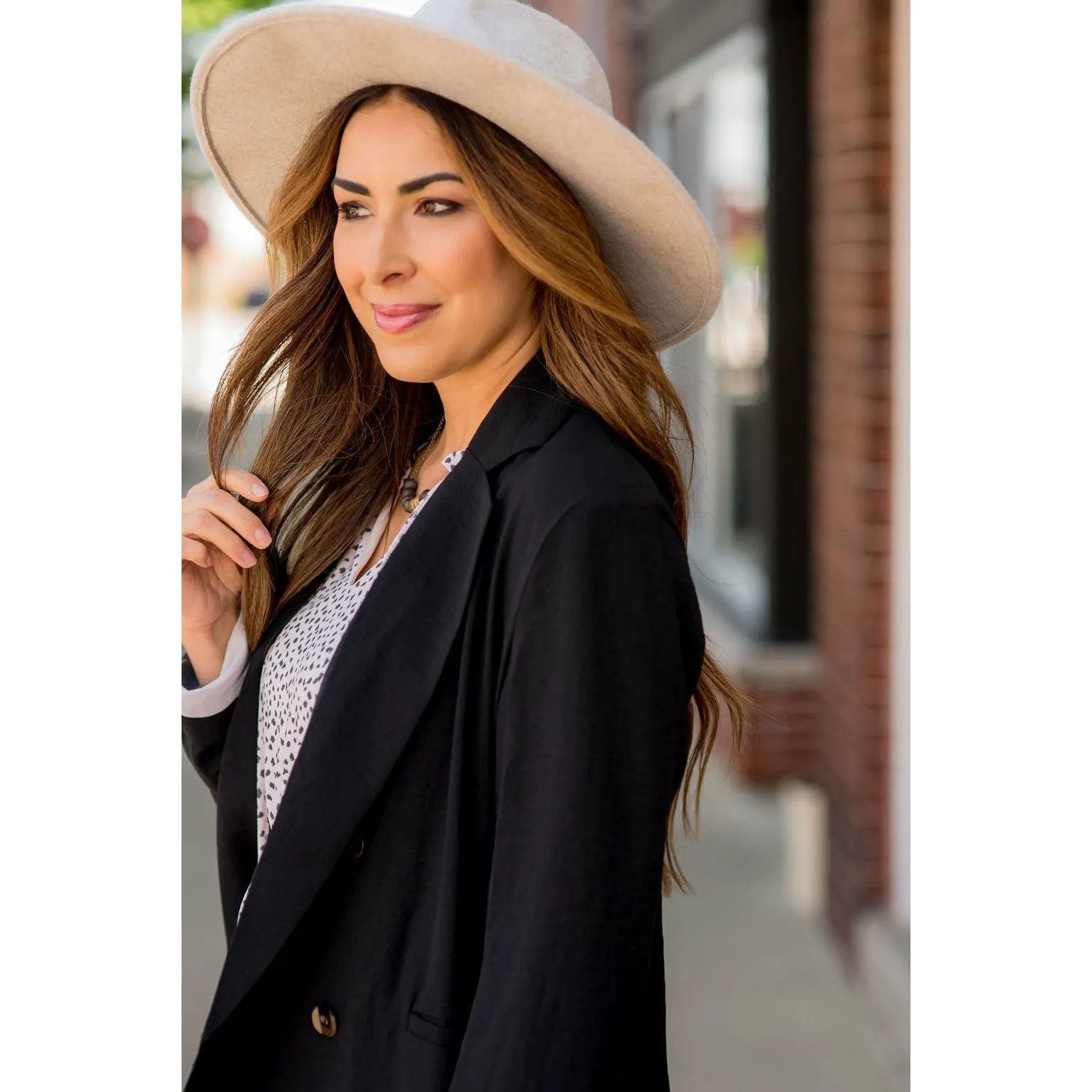 Lined Two Button Blazer