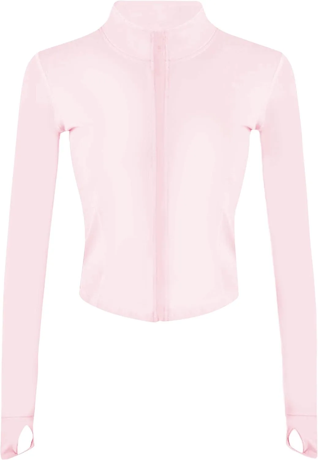 Lviefent Womens Lightweight Full Zip Running Track Jacket Workout Slim Fit Yoga Sportwear with Thumb Holes