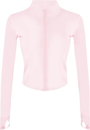 Lviefent Womens Lightweight Full Zip Running Track Jacket Workout Slim Fit Yoga Sportwear with Thumb Holes