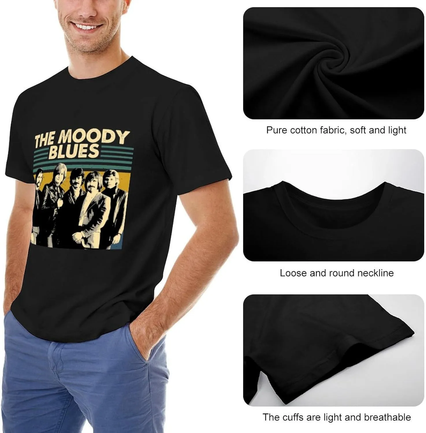 Mens T Shirt Cotton Graphic Crew Neck Short Sleeve Top Tee Fashion Shirts,Gift for Fan