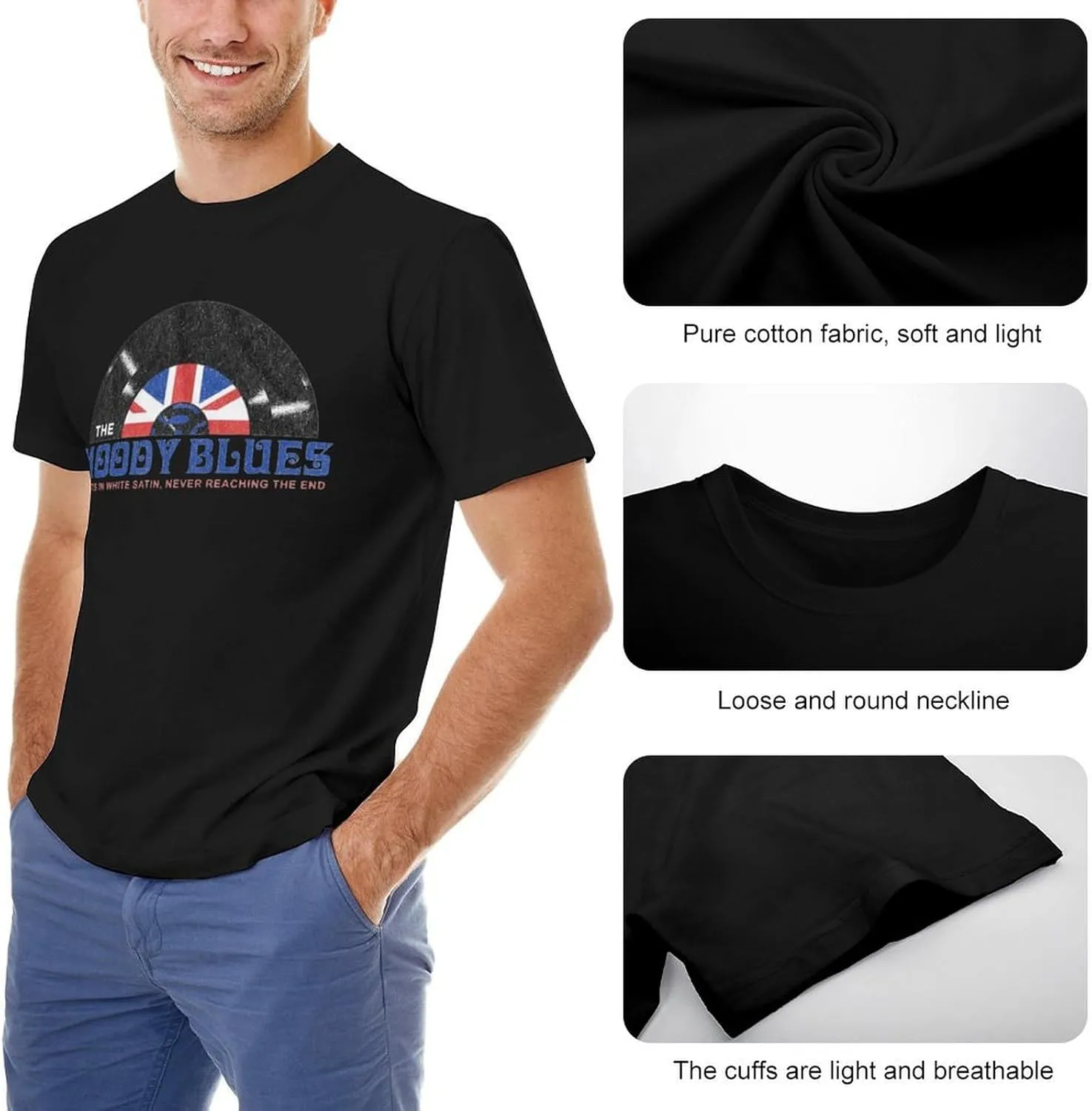 Mens T Shirt Cotton Graphic Crew Neck Short Sleeve Top Tee Fashion Shirts,Gift for Fan