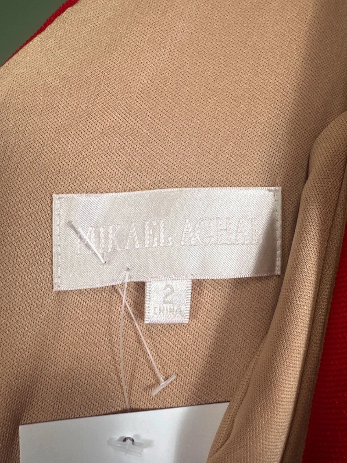 Mikael Aghal Red Mesh Panel Gown UK 6