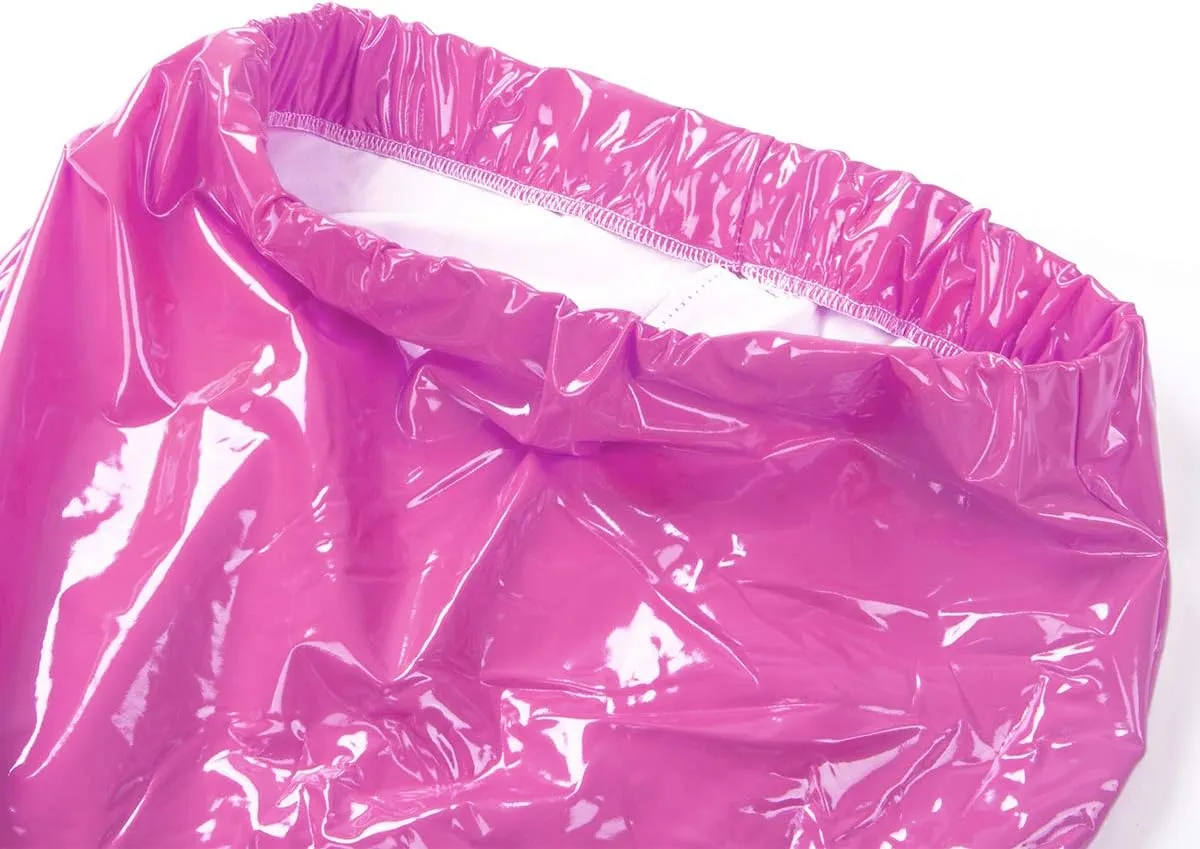 Neon Leather Mini Skirt for Women Sexy High Waist PU Latex Bodycon Pencil Skirts Y2K Shiny Clubwear