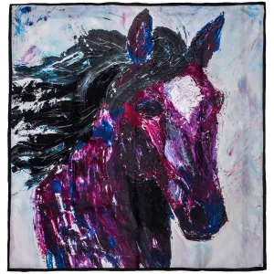 Orchid Horse - Square Silk Scarf