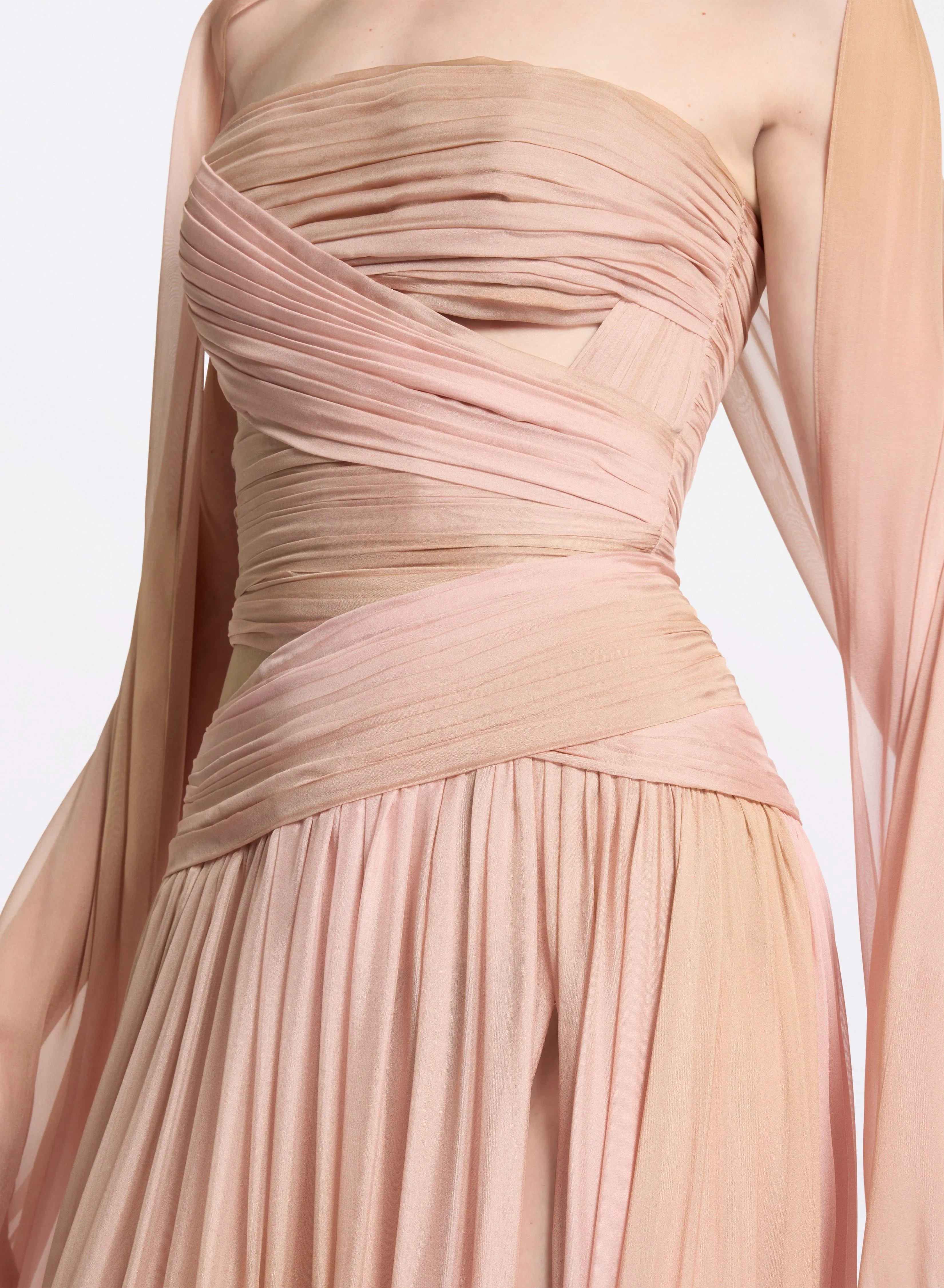 Printed Chiffon Long Dress