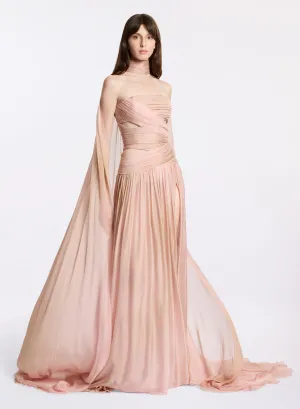Printed Chiffon Long Dress