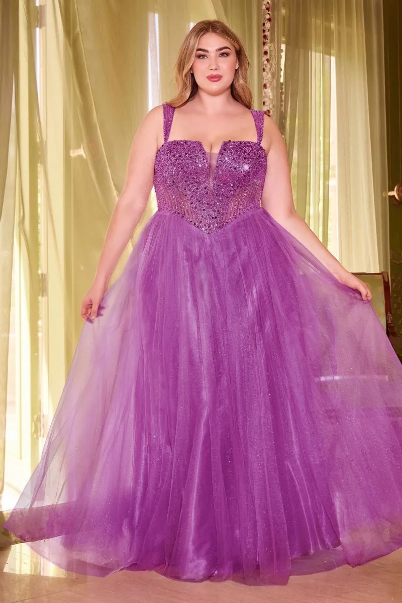 STRAPLESS A-LINE EMBELLISHED GOWN CDCD0217C