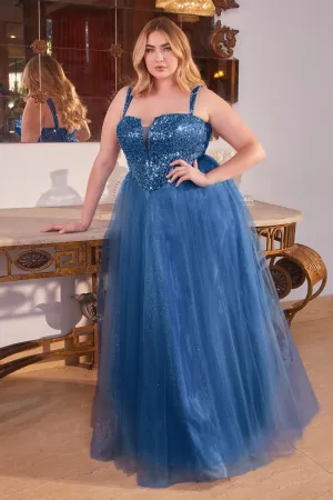 STRAPLESS A-LINE EMBELLISHED GOWN CDCD0217C