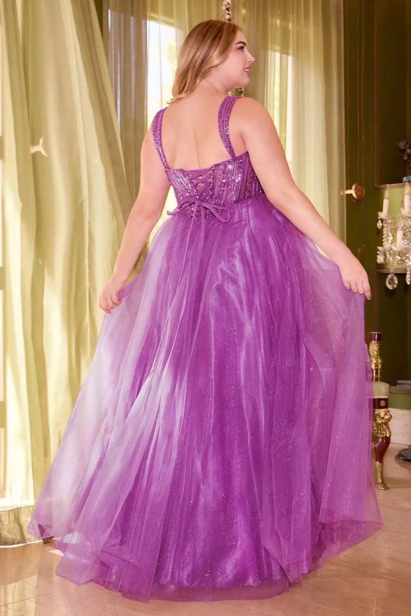 STRAPLESS A-LINE EMBELLISHED GOWN CDCD0217C